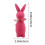 Flocked Easter Bunny Statue with Bow 9in 2