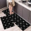 Kitchen Rug Set Black Cushioned Non-Slip 2 Pc 2