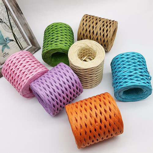 Papir Raffia Garnrulle – 200m, 12 farver 1