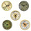 2.8 Inch Round Quartz Clock Insert with Gold Trim and 5