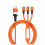 5-in-1 LED Night Light Braided Charging Cable - USB/OTG/Type-C/iOS/Android Compatible Orange 1