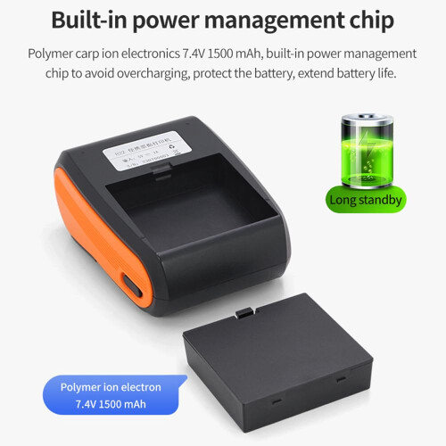 Portable Receipt Printer 58mm Bluetooth Wireless Thermal Printer 203dpi Ink Fast Printing for Android iOS Windows Small Business 2