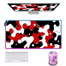 RGB Gaming Mouse Pad with Ergonomic Wrist Rest, Non‑Slip Rubber Base, USB Powered 300600mm LED Mouse Mat