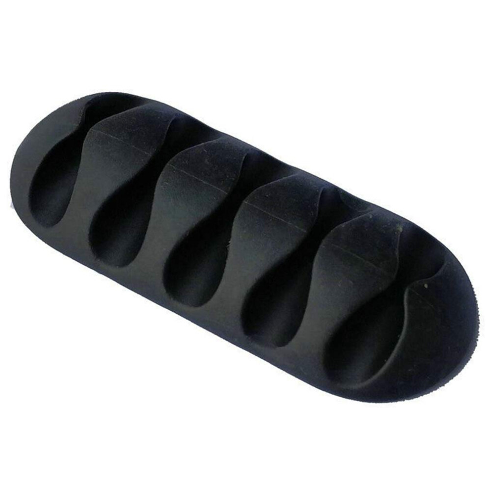 5 Slot Self Adhesive Cable Organizer For Desk, Tangle Cord Management Clip With Non Slip Grip, Black 9310869829195