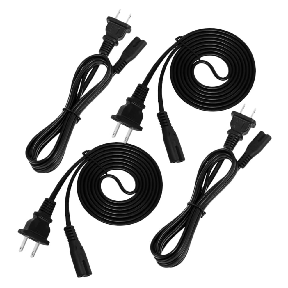 4Pcs 2 Prong Power Cord For Printer And Home Electronics, Durable Pvc, Stable Power Delivery 9330225825142