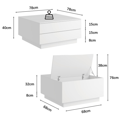 Square Coffee Tables with Storages 1