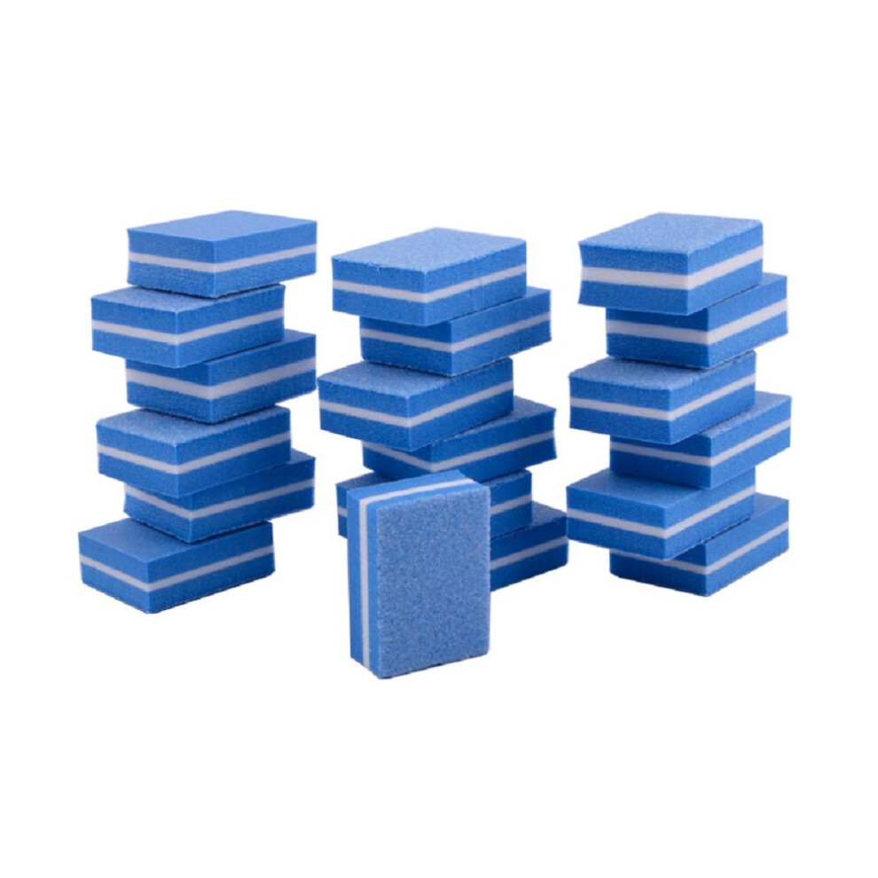 Blue 20 Mini Nail Buffer Blocks Doublesided Nail File Salonquality Finishing