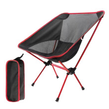 Folding Camping Chair Heavy Duty Compact Outdoor Seat for Beach Hiking Fishing Picnic Red