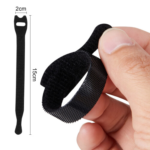 100 Pack Reusable Cable Ties 6 Inch Hook and Loop Straps for Easy Wire Organization at Home Office 1