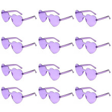 Óculos de Sol Femininos em Formato de Coração, Lentes de Policarbonato com Proteção UV400 e Armação Transparente, Modelo Moderno e Leve.