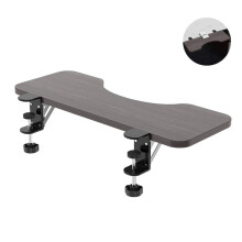 Under Desk Keyboard Tray with Ergonomic Wrist Support, Clampon Adjustable Wooden Drawer 64x24cm