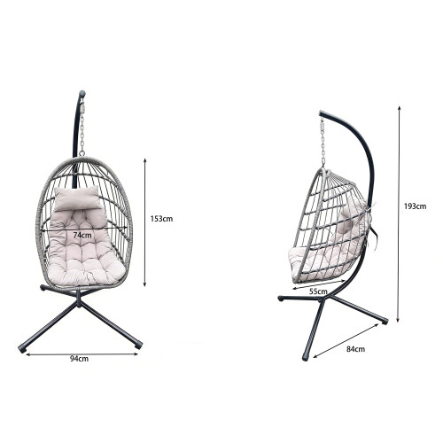 Fimous Fimous Garden Foldable Single Hanging Egg Chair 1