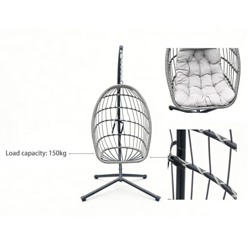 Fimous Fimous Garden Foldable Single Hanging Egg Chair 2
