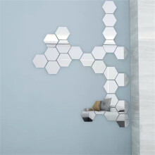 Sticker mural miroir hexagonal en acrylique (1 pièce)