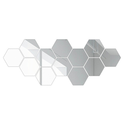 Sticker mural miroir hexagonal en acrylique (1 pièce) 1