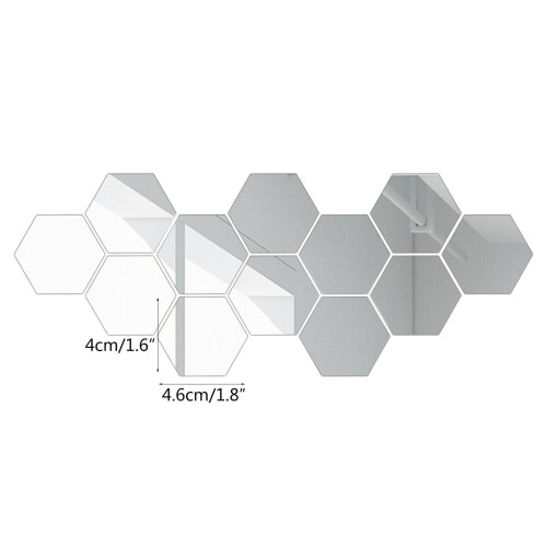 Sticker mural miroir hexagonal en acrylique (1 pièce) 2