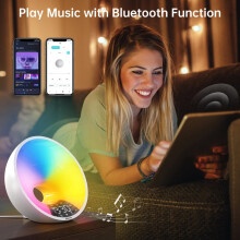Smart vekkerklokke med Bluetooth, hvit støy og nattlys