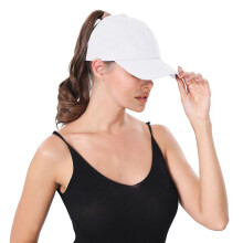Women'S High Ponytail Baseball Cap Performance Running Hat Quick Dry Mesh Sports Cap Hats White One Size