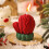 Vela perfumada com luva de Natal vermelha 3