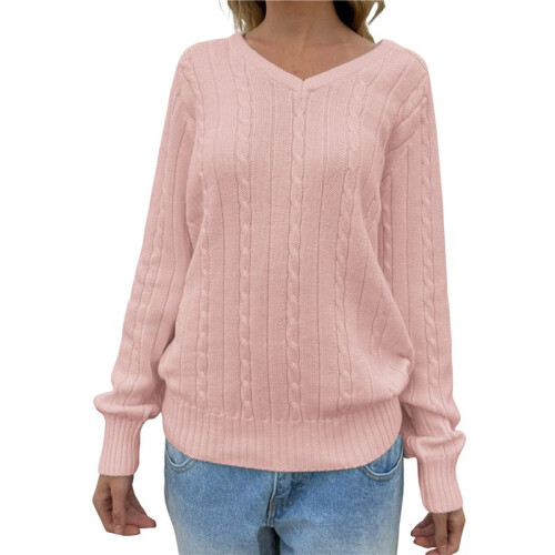 Womens Cable Knit Soft Business Casual Trendy Classic Pullover Sweaters Fall Outfits  S
