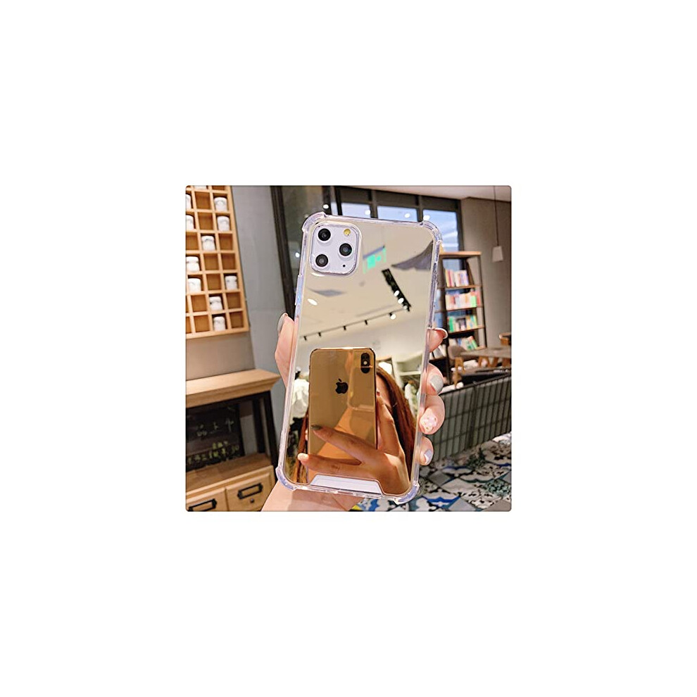 Shockproof Luxury Mirror Tpu Phone Case With Raised Frame And Precise Cutouts For Iphone 13 Pro Gold 9310869829973