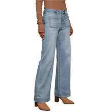 Women'S Wide Leg Jeans High Waisted Straight Leg Stretchy Denim Pants with Pockets Light M