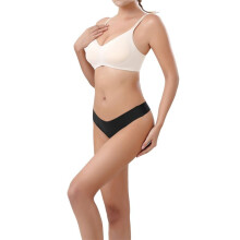 Women'S Ice Silk Underwear, Cotton Crotch, Low Rise, Skin-Friendly, Solid Color, Large Size Briefs Black XL
