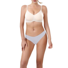 Women'S Ice Silk Underwear, Cotton Crotch, Low Rise, Skin-Friendly, Solid Color, Large Size Briefs L