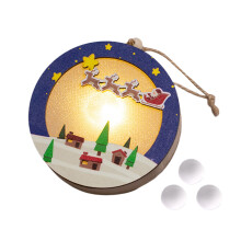 Christmas Baubles Wooden Light-Up Hanging Decor 3pcs