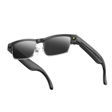 Intelligente AI-Brille (Silberrahmen) mit HD-Kamera und Sprachassistent Black