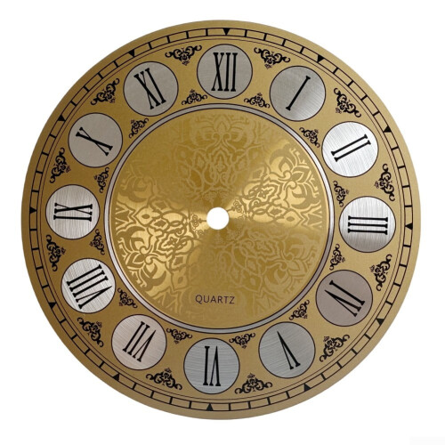 Gold Aluminium Clock Dial Face with Roman Numerals 1