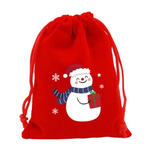 Saco de Natal de flanela com cordão 7,87 x 5,91 polegadas 1