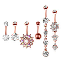 Piercing do brucha z chirurgickej ocele s čiernou ryhou, piercing do brucha bez niklu, darčeková sada pre ženy a dievčatá, visiace piercing do
