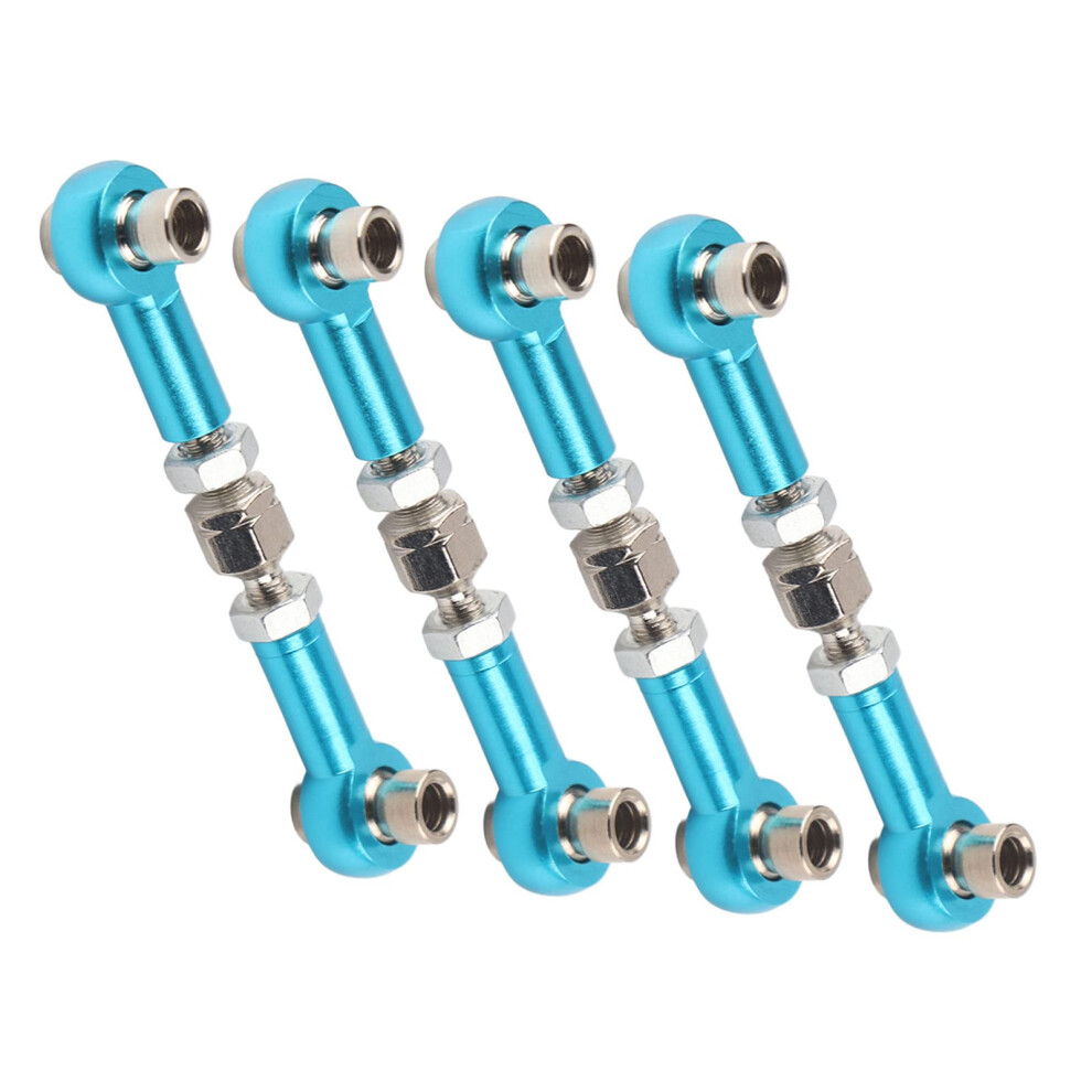 Rc Car Aluminum Steering Linkage 4Pcs Set, 1/10 Scale Metal Tie Rods For Hsp 94122, Smooth Handling Upgrade (Blue) Blue 9330225826002