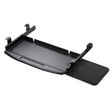 Under Desk Keyboard Tray with Mouse Platform, Steel Sliding Keyboard Drawer 48cm, Smooth Glide, Ergonomic and SpaceSaving Design