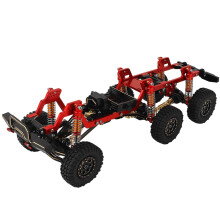 6x6 Metal Upgrade Chassis Frame Red 1/18 RC Crawler with Axles for TRX4M Enhanced Stability and DIY Conversion