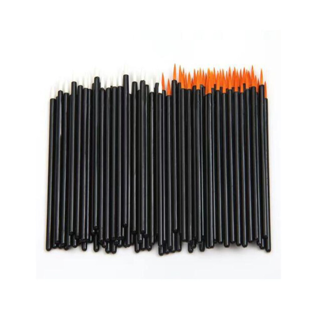 Yellow 100Pcs Beauty Makeup Eyeliner Brushes With Cap Make Brush Disposable Eyeliner Brush