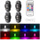 4PCS Wireless LED Strobe Lights with Remote Control, 8 Colors USB Charing Waterproof Emergency Warning Lights 2