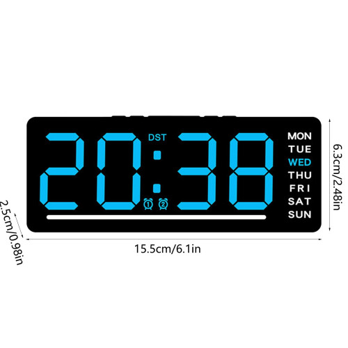 Digital Alarm Clock with Date, Temp & Adjustable Brightness 2