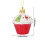 Christmas Tree Cake Ornament, Red ABS, 4 pcs 2