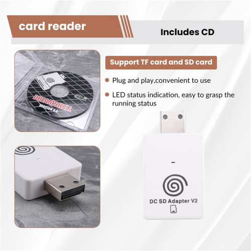 /TF Card Adapter Reader for  Dreamcast and CD with DreamShell Boot Loader Read Games for  Dreamcast Consoles 2