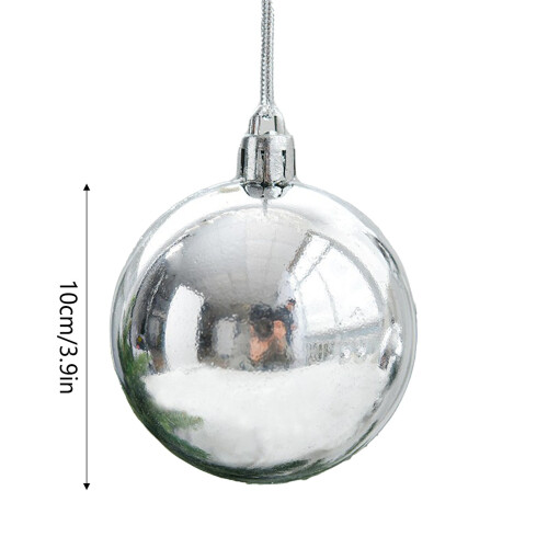 Christmas Tree Ball Pendant Silver Electroplated 6pcs 2
