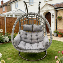 Fimous Rattan Garden Two Seater Hanging Egg Chair