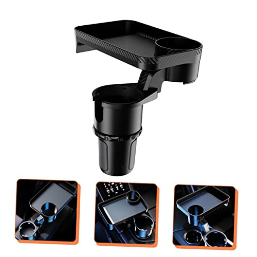 Car Cup Holder Expander 2 in 1 Rotating Tray for Drinks and Snacks, SpaceSaving Organizer 1