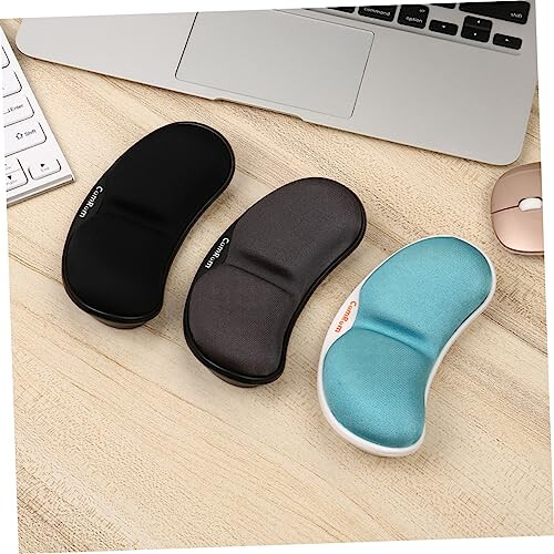3 Pcs Memory Foam Ergonomic Wrist Rest Pad Set for Mouse and Keyboard, Grey C1 2