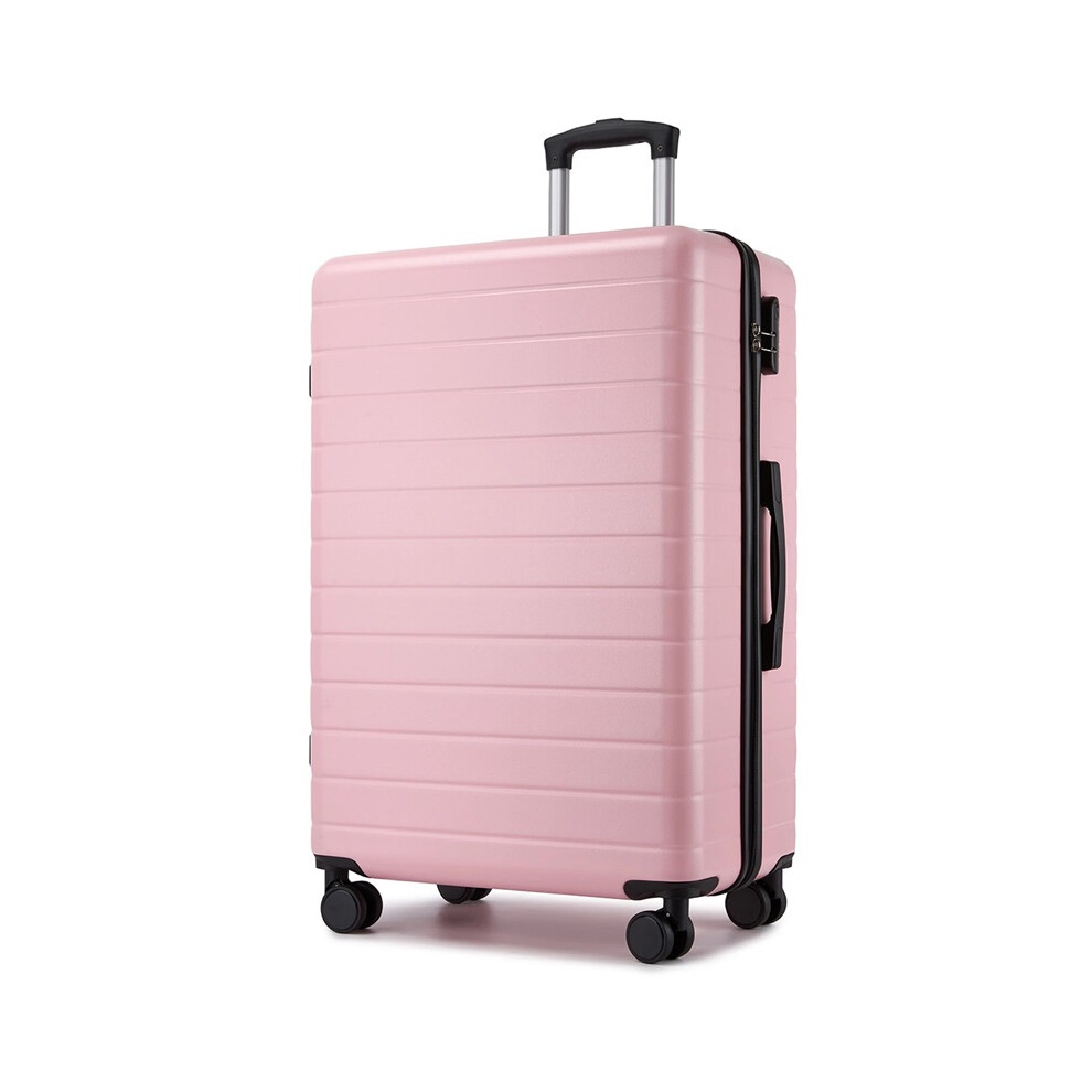 (, 28Inch) Large 28Inch Lightweight Luggage Hard Shell Abs Suitcase With 4 Wheels And 3-Digit Combination Lock Pink/Black