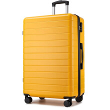 (Yellow/Black, 28Inch) LARGE 28Inch Lightweight Luggage Hard Shell ABS Suitcase With 4 Wheels And 3-digit Combination Lock