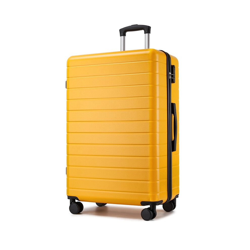 (, 28Inch) Large 28Inch Lightweight Luggage Hard Shell Abs Suitcase With 4 Wheels And 3-Digit Combination Lock Yellow/Black