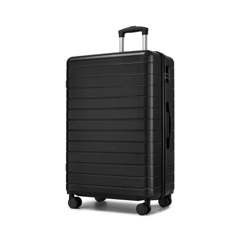 Large 28Inch Lightweight Luggage Hard Shell Abs Suitcase With 4 Wheels And 3-Digit Combination Lock Black
