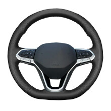 Leather Car Steering Wheel Cover for Volkswagen Atlas 2021 2022, Anti Slip Grip, All Season Comfort
